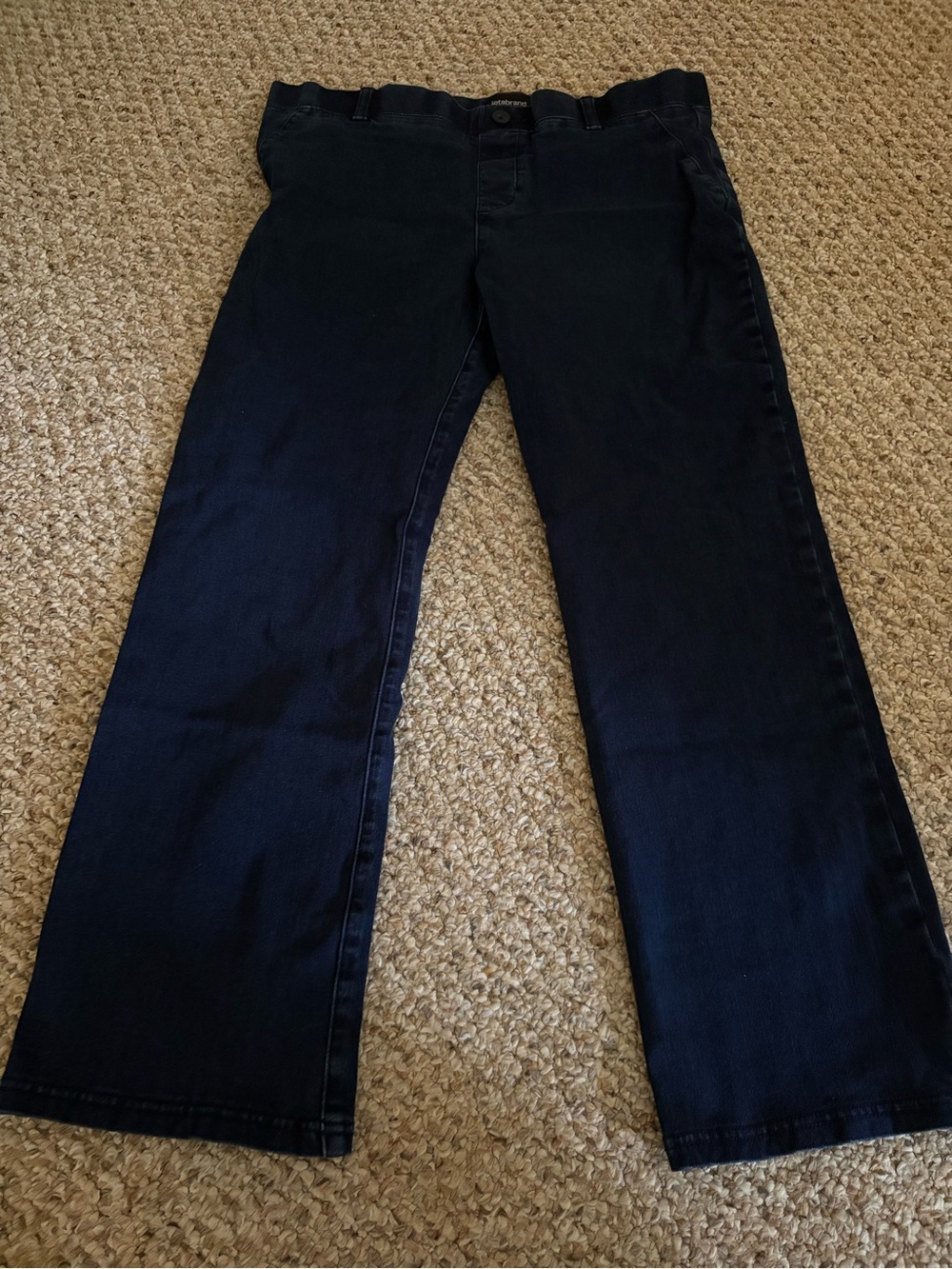 Betabrand Women's Dark Blue Wide-Leg Jeans